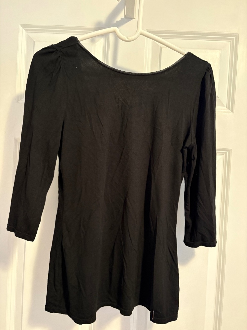 White House Black Market 3/4 sleeve black tee